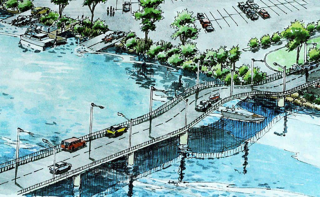 An artist’s impression of the proposed Buxton bridge. An artist’s impression of the proposed Buxton bridge.